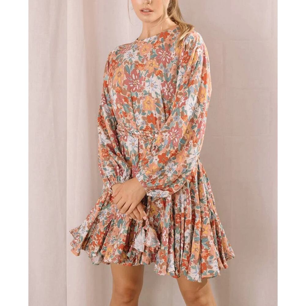 Storia Multi Floral Boho Mini Dress